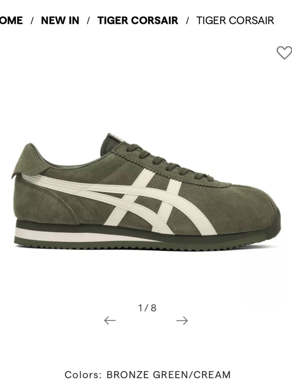 Onitsuka Tiger: Tiger Corsair in Bronze Green/Cream - Picture 5 of 5